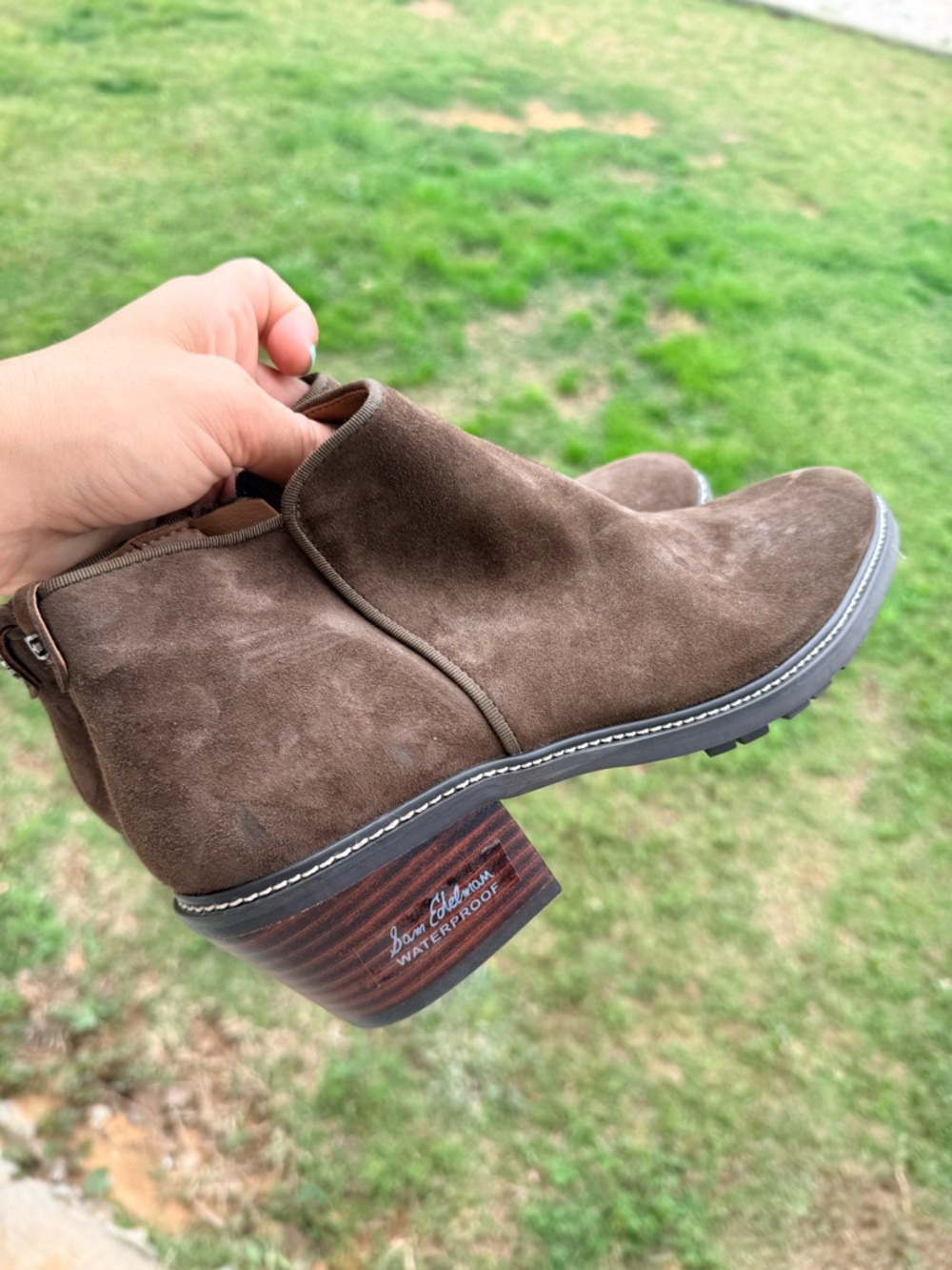 Sam Edelman Women’s Brown Waterproof Suede Ankle Boot